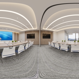 现代会议室全景