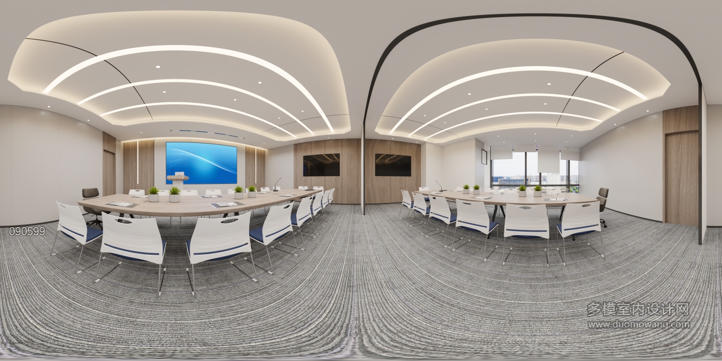 现代会议室全景