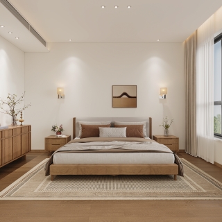 现代中古三楼卧室视角1