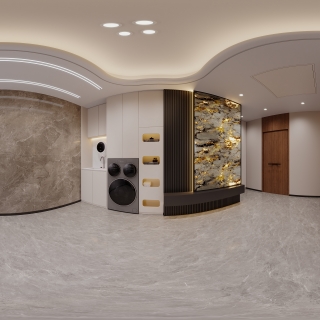 现代五层楼梯间全景