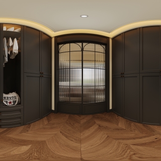 现代三楼衣帽间全景