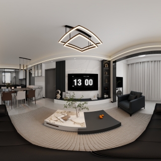 现代黑白灰客厅