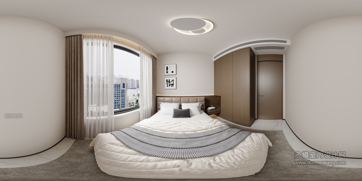 现代次卧全景