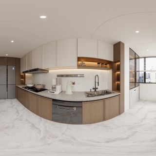 新中式厨房全景