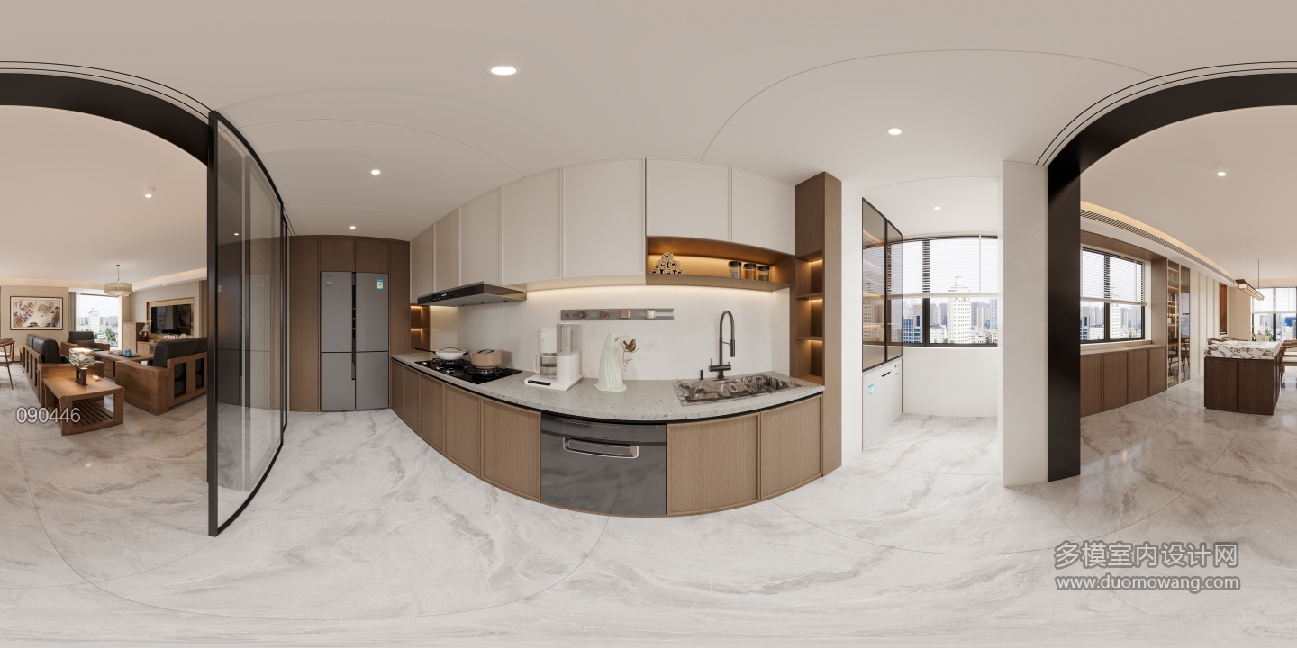 新中式厨房全景