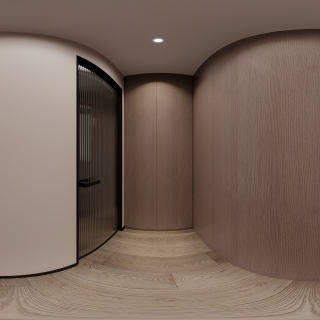 现代主卧衣帽间全景