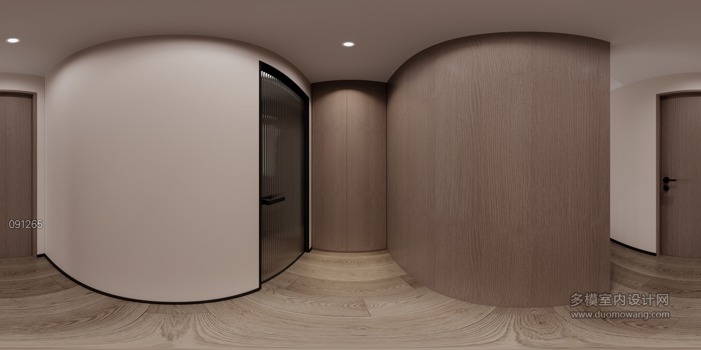 现代主卧衣帽间全景