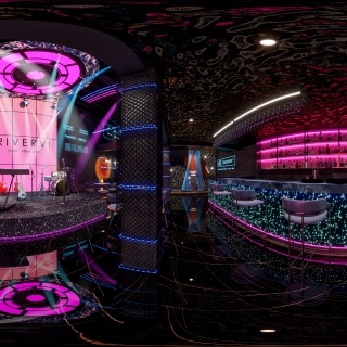 现代工业酒吧大厅360