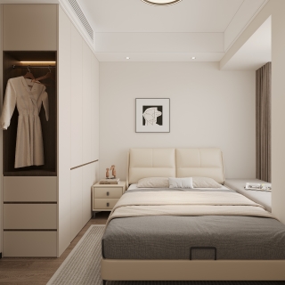 现代沙发背后次卧