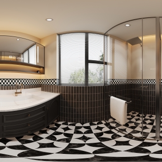 现代二楼客卫全景