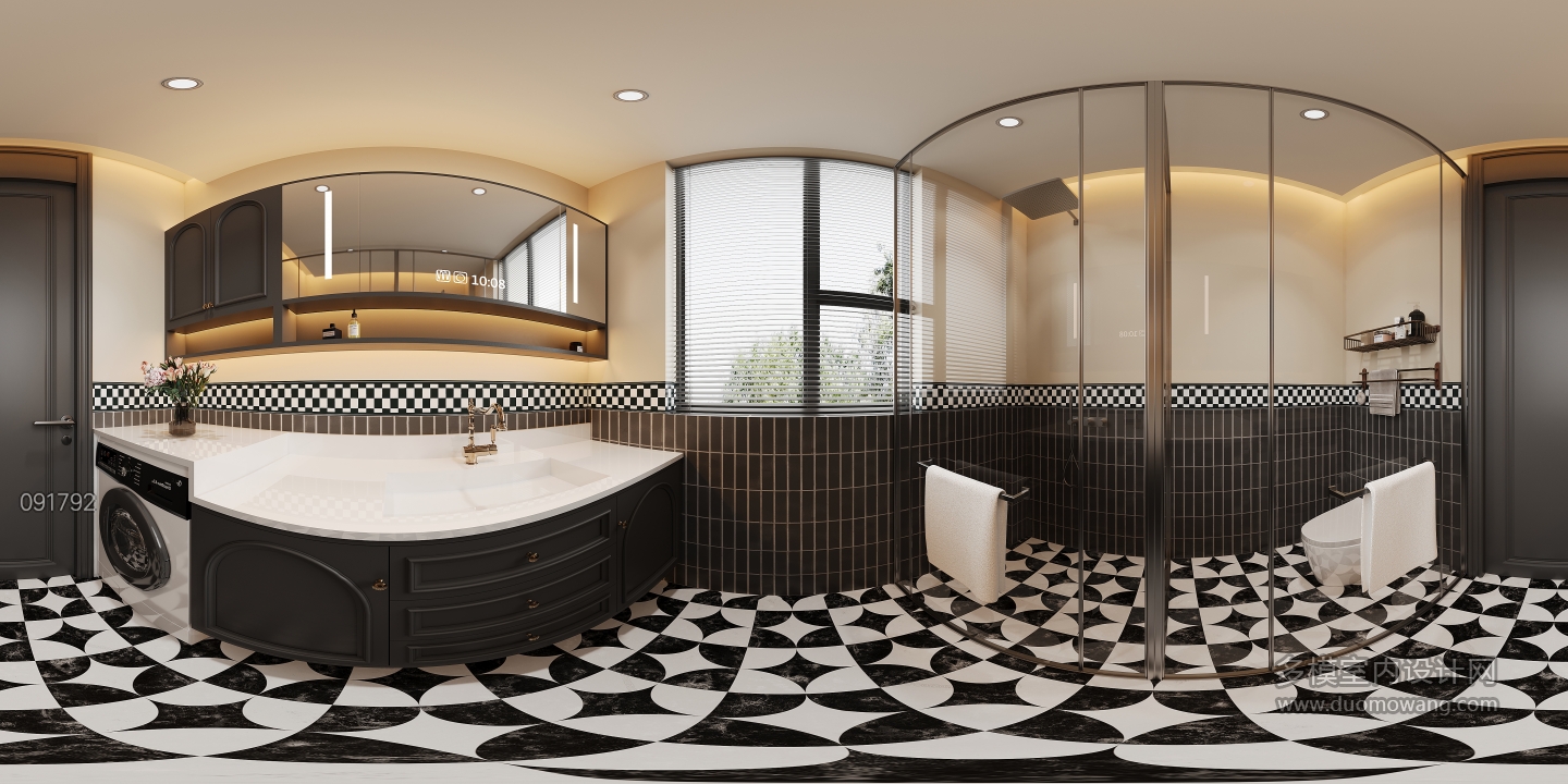 现代二楼客卫全景