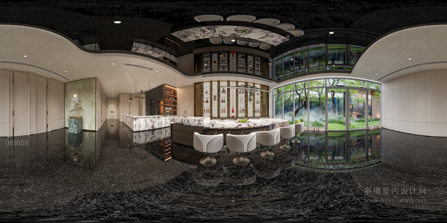 新中式大厅全景