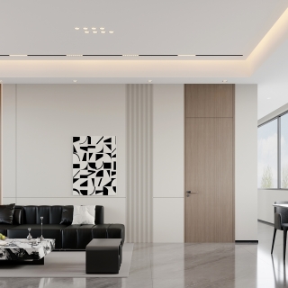 现代二层沙发墙