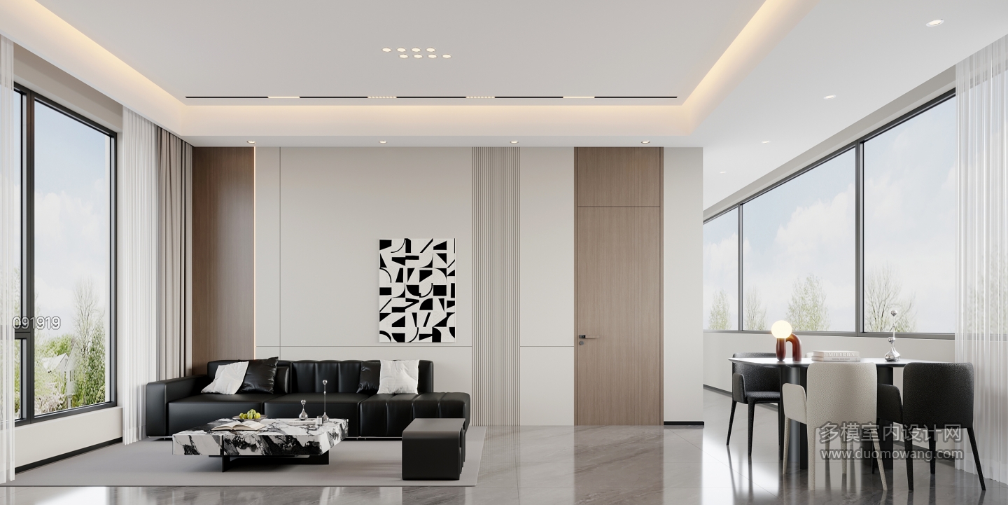 现代二层沙发墙