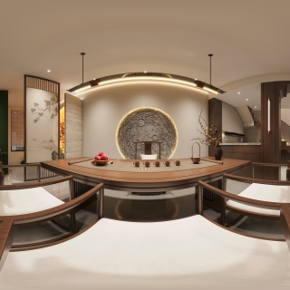 新中式会所一楼全景