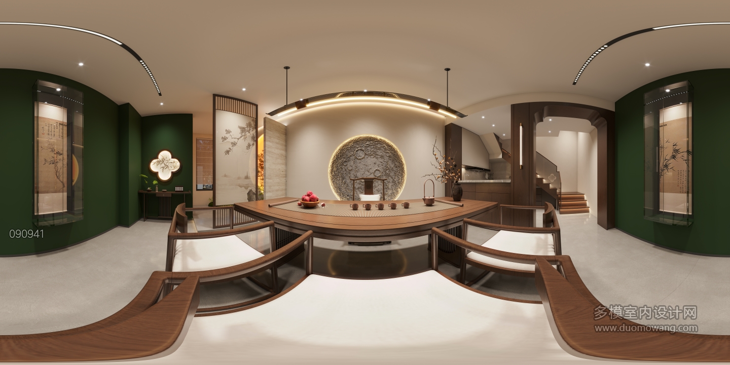 新中式会所一楼全景