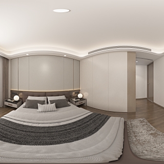 现代 主卧 全景