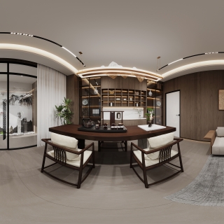 现代三楼茶室全景