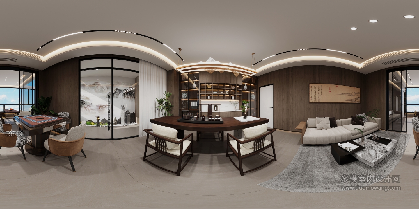 现代三楼茶室全景