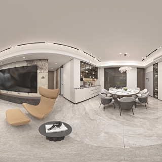 现代 客厅 全景