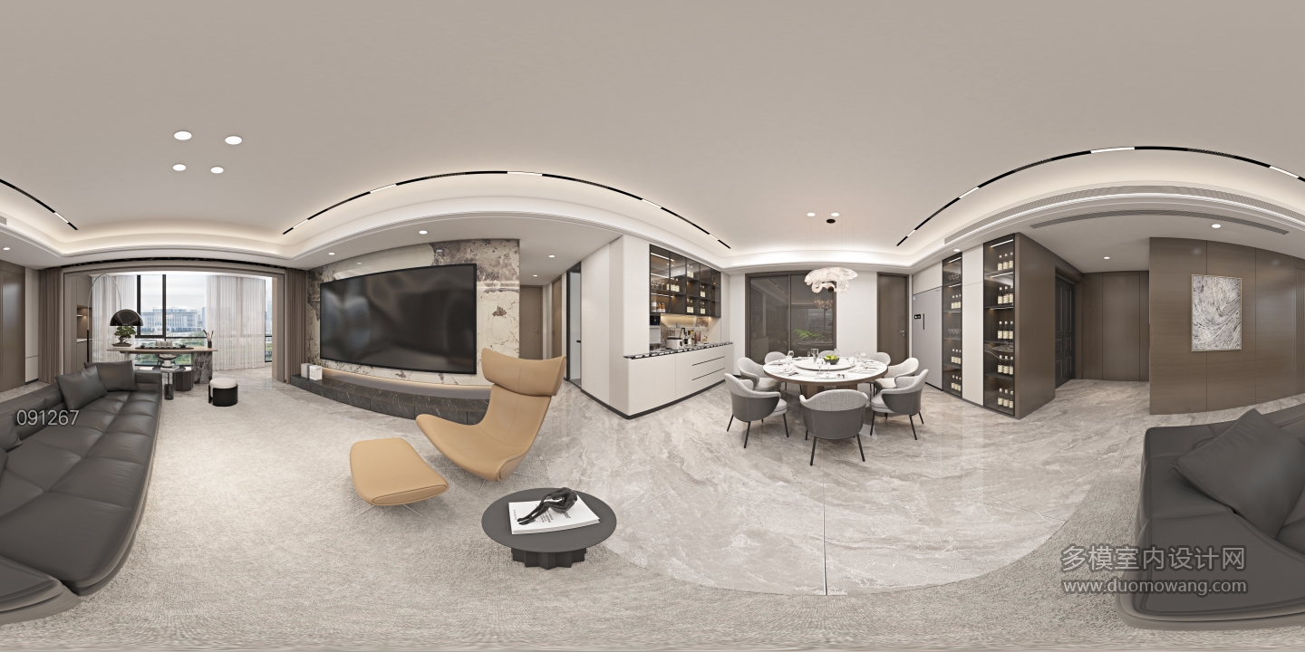 现代 客厅 全景