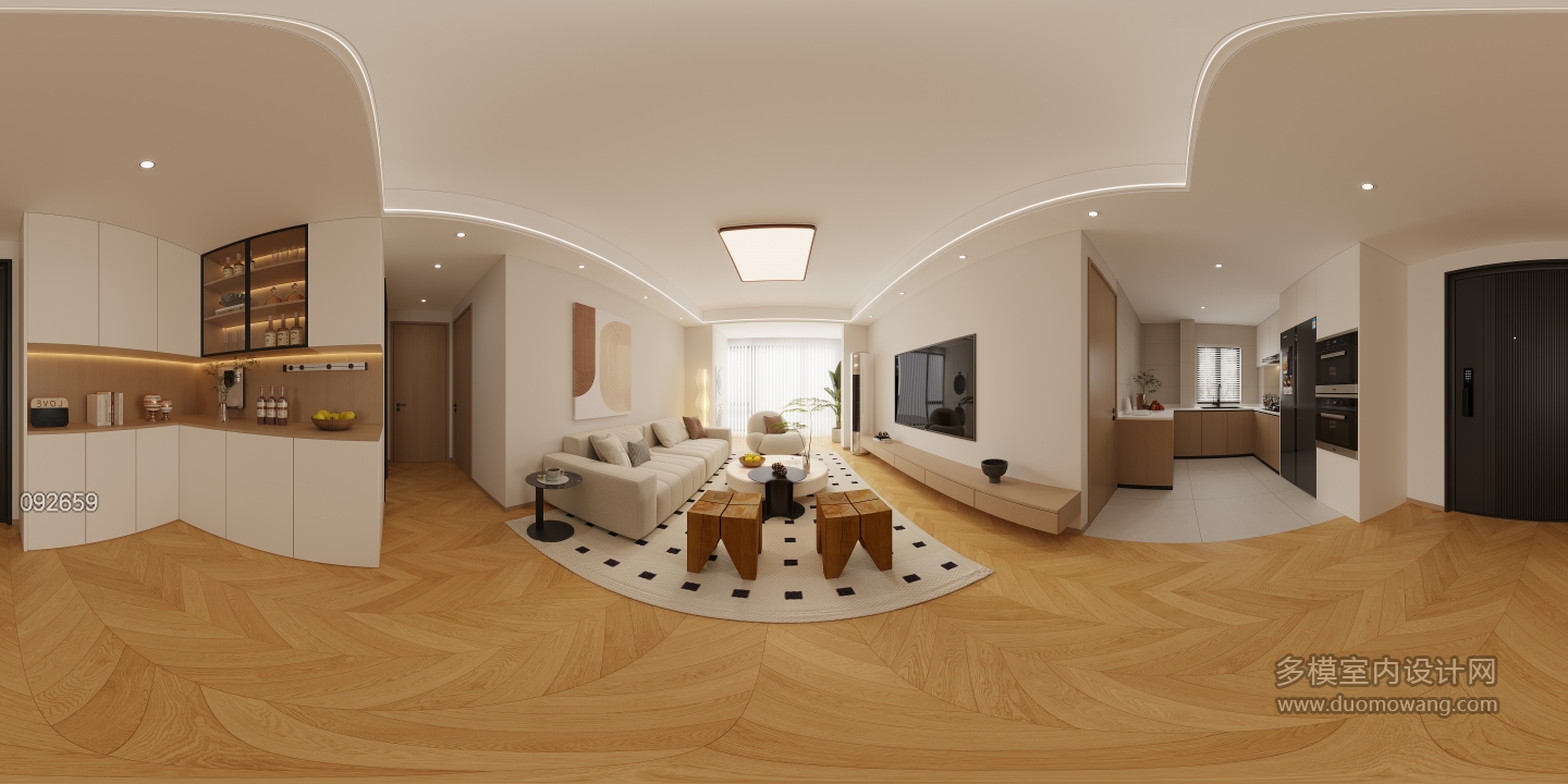 现代客餐厅全景