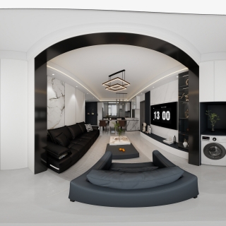 现代黑白灰阳台