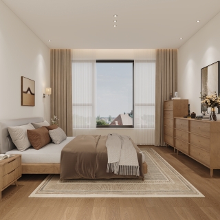 现代中古三楼卧室视角2