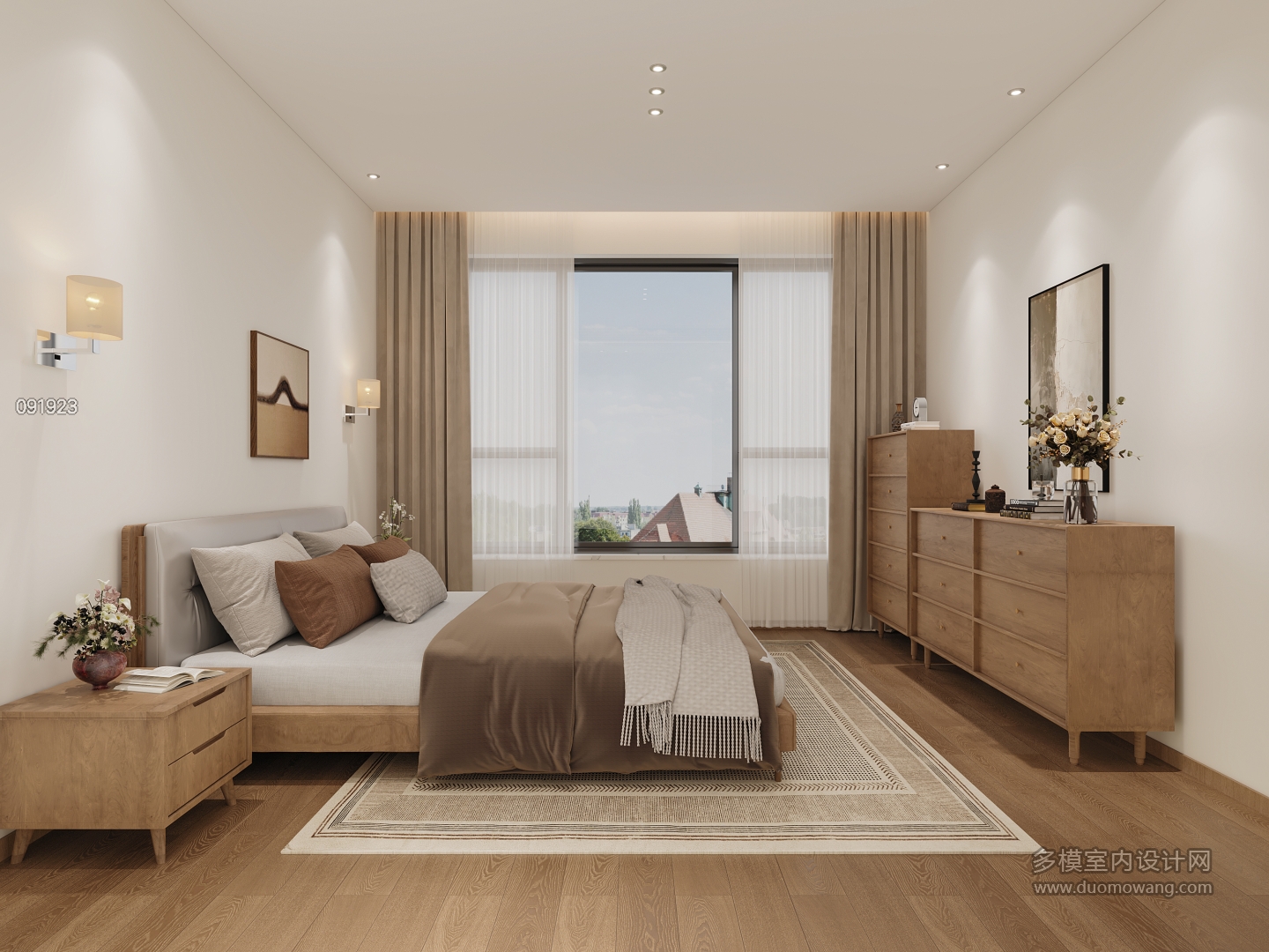 现代中古三楼卧室视角2