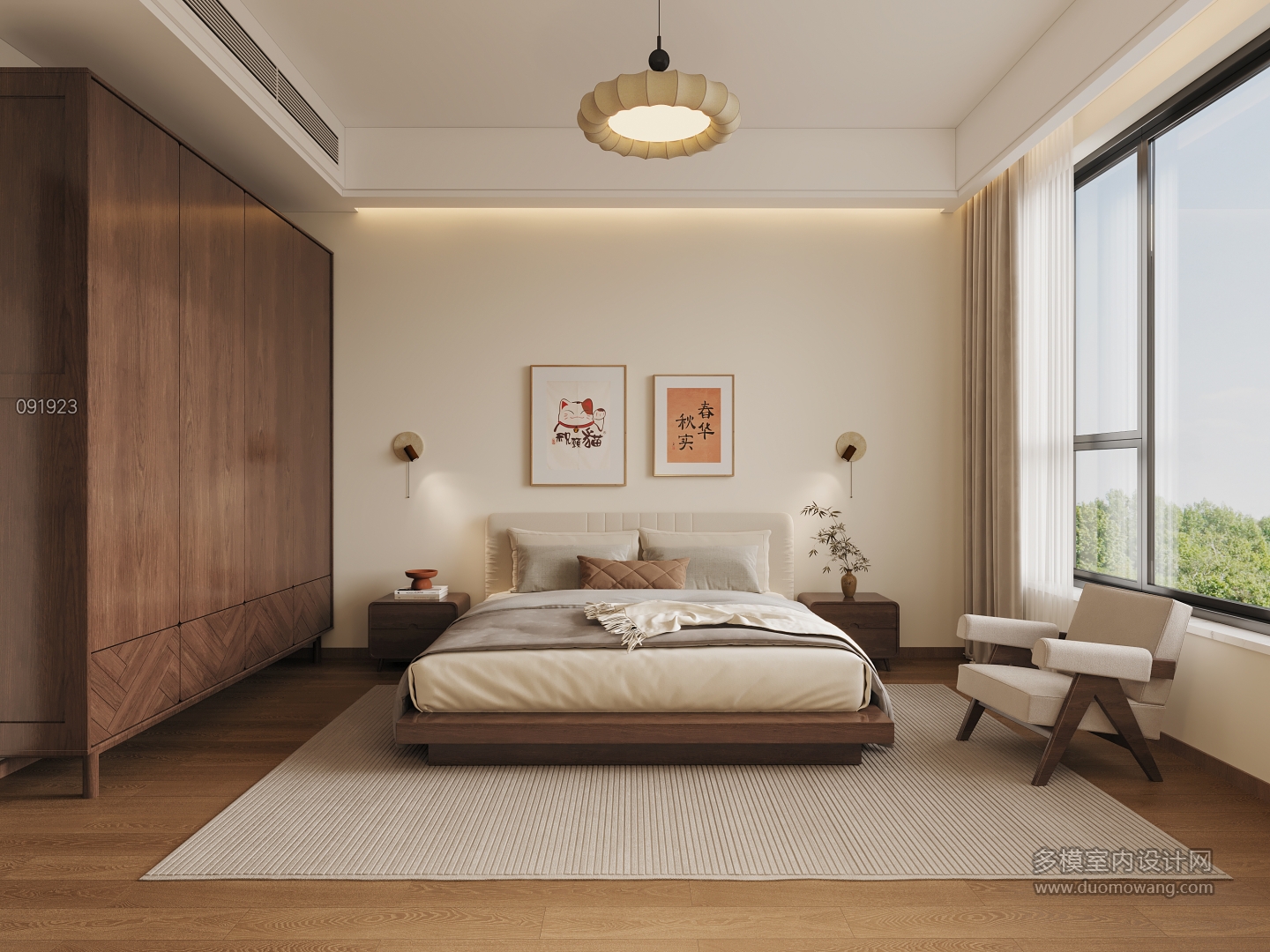 现代中古二楼主卧视角1