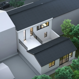 现代自建房鸟瞰