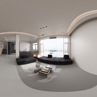 现代黑白灰-客厅