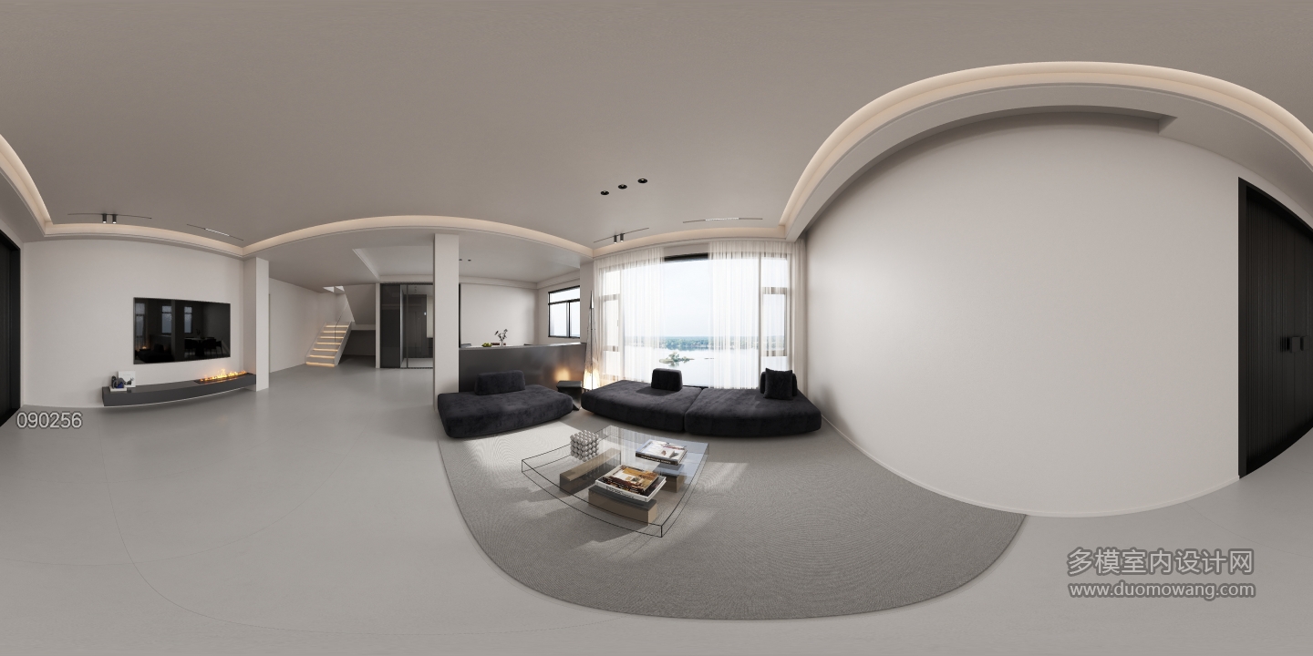 现代黑白灰-客厅