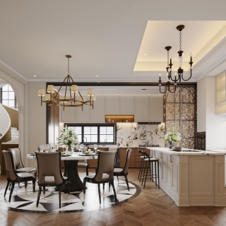 法式-一层餐厅特写