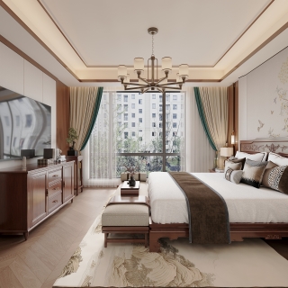 新中式卧室单张
