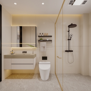 现代五层主卧卫生间特写