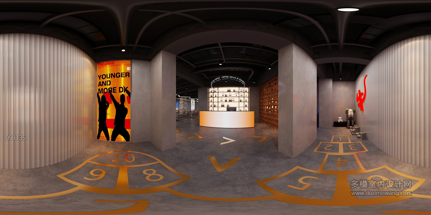 工业风火锅店用餐区1 (1)