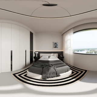 现代黑白灰二楼-主卧