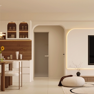 现代奶油电视透视