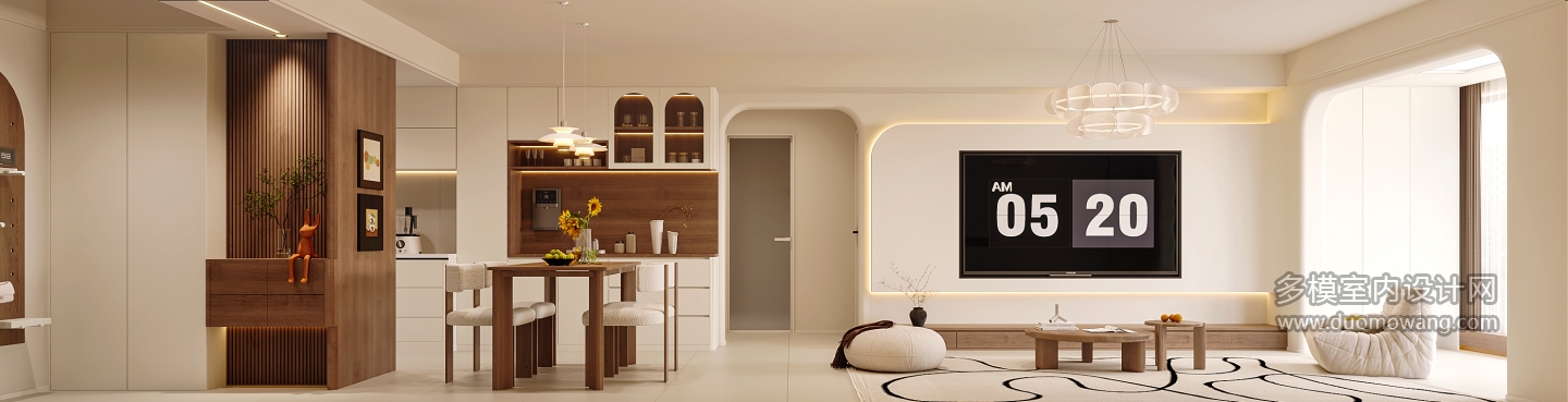 现代奶油电视透视