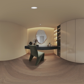 现代轻法二层次卧衣帽间全景