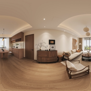 现代中古二楼客餐厅全景