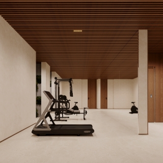 现代地下室健身区
