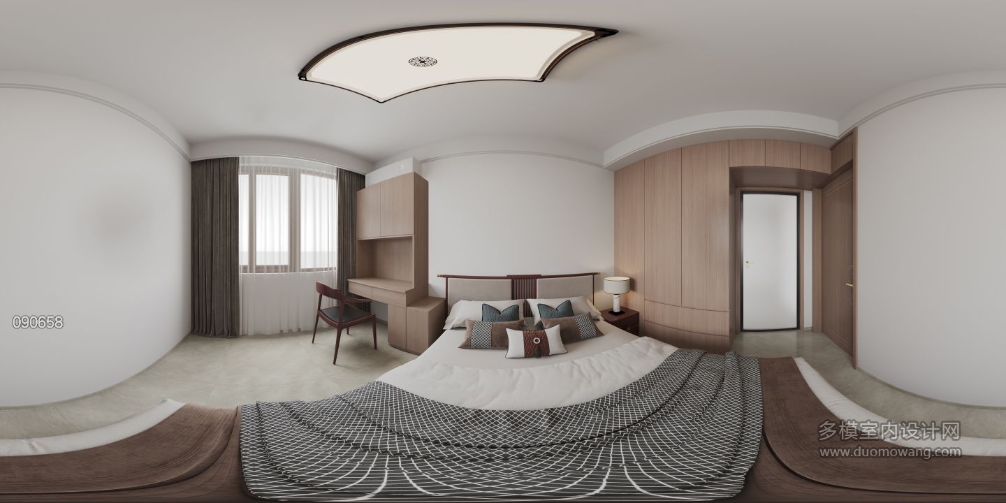 新中式四层卧室全景-1