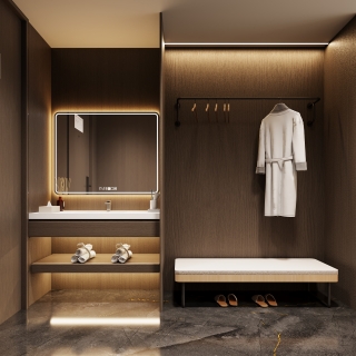 新中式酒店洗漱区