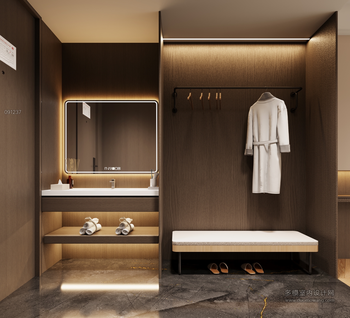 新中式酒店洗漱区