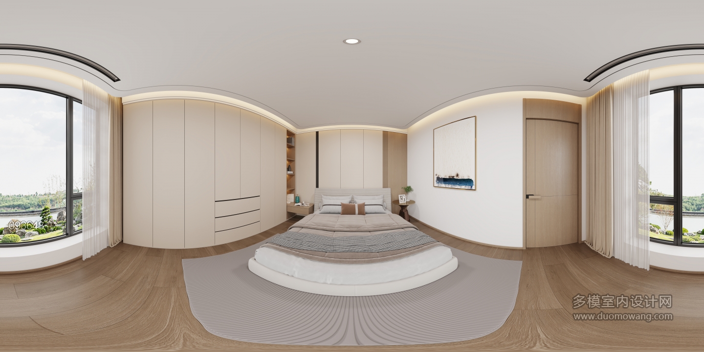 新中式2楼卧室1全景