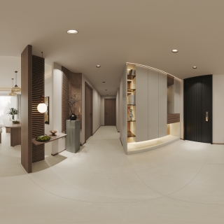 现代中古一层玄关全景