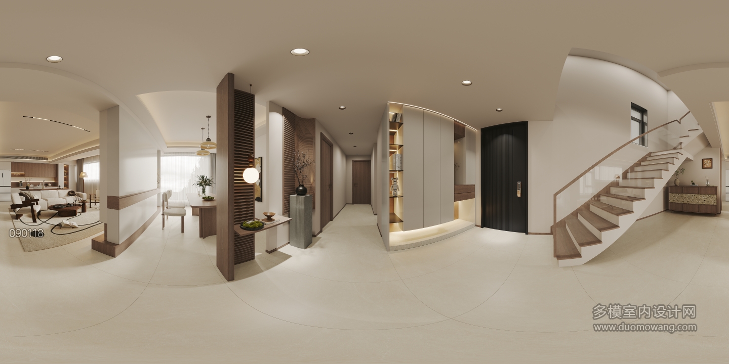 现代中古一层玄关全景