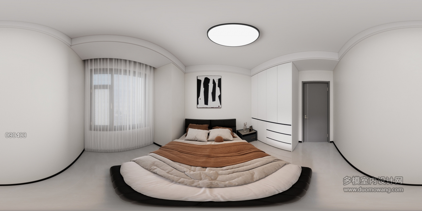 现代黑白灰次卧1